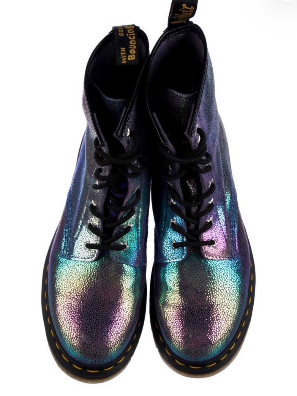 Dr. Martens Women's Iridescent Lace-Up Combat Boot - Multicolor Shimmer - Picture 4 of 6